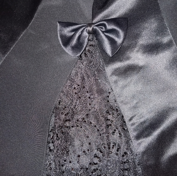 Montage Mon Cheri Black mother of bride Dress Gown Lace & bead insert NWT /B7 - Picture 9 of 13